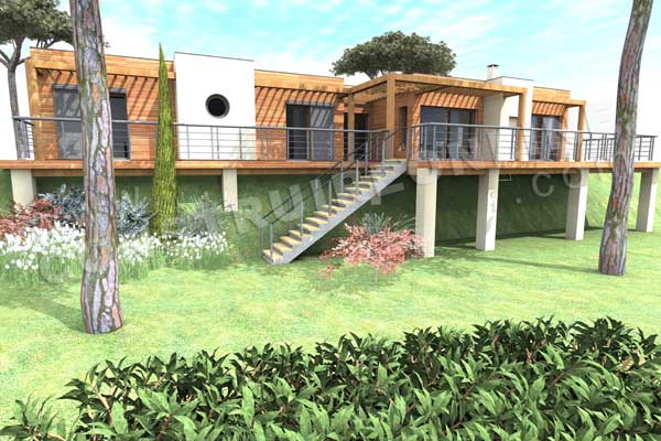 plan de maison en bois contemporaine