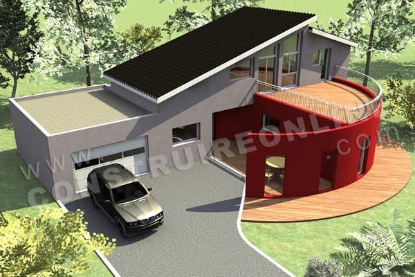 plan de maison a etage moderne PANORAMIX vue 3d maquette