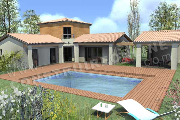 maison moderne a etage CASSIS vue piscine