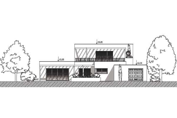 plan de maison contemporaine a etage modele CLAPOTIS facade
