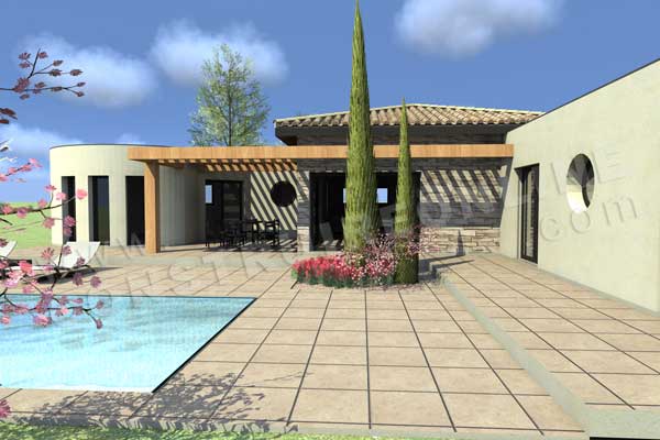 plan de maison moderne CAMELIA piscine_2