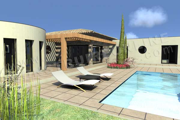 plan de maison moderne CAMELIA piscine_4