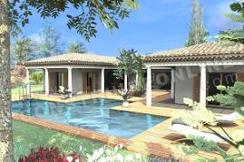 plan de maison en U mediterraneenne ESTRAN piscine2