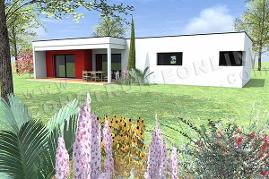 plan de maison FLUVIA vue terrasse