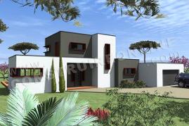 Plan de maison etage contemporaine TRAMONTANA vue garage
