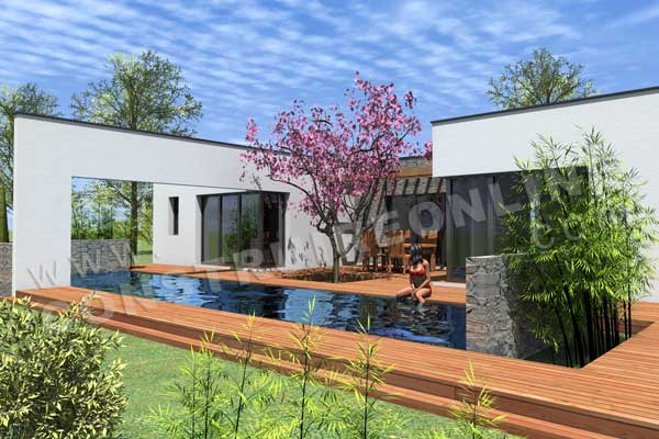 plan maison architecte piscine TOKYO