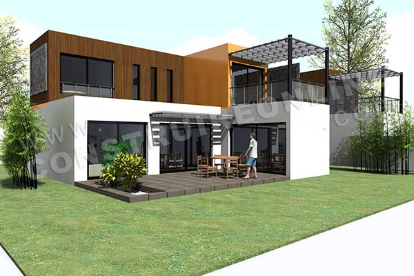 plan de maison modulo2 terrasse