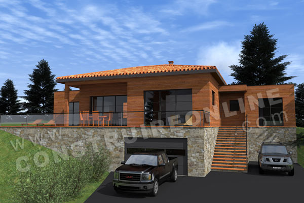 plan maison moderne terrasse BRUYERE