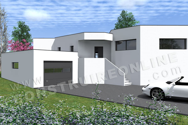 plan maison contemporaine architecte garage NOVA