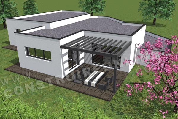 plan maison contemporaine architecte terrasse NOVA