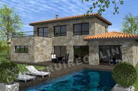 plan maison moderne piscine LABORIE