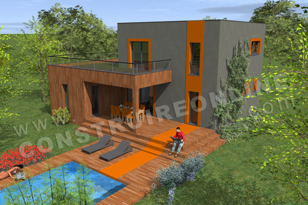 plan maison contemporaine terrasse SIGMA