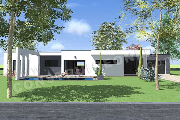 plan de maison contemporaine toit plat ANABY (4)