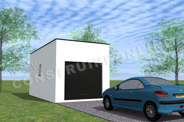 plan garage simple toit plat 1