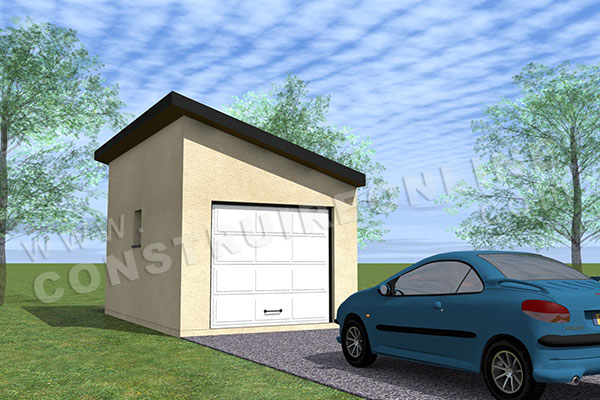 plan garage simple monopente 1