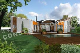 plan de maison contemporaine modele butterfly vue 3d