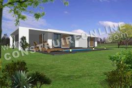 plan de maison contemporaine modele WIFI vue 3d