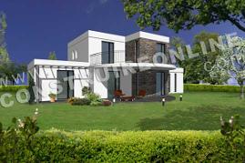 plan de maison contemporaine modele WARP vue 3d