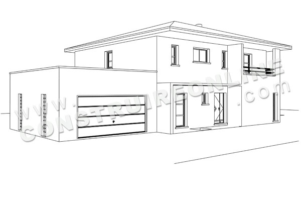 plan de maison contemporaine modele BALI façade