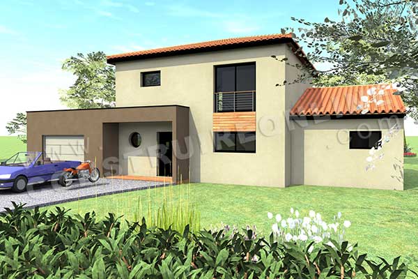 plan maison 3d moderne COSSIOPEE garage