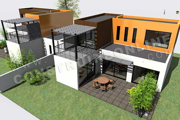 plan de maison modulo2 terrasse ciel