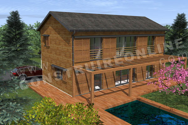 Plan maison moderne AZIMUT piscine
