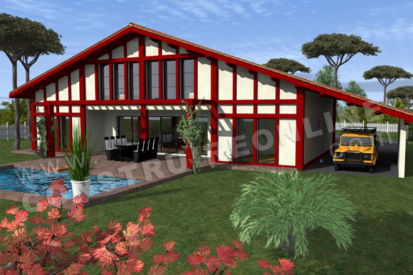 Plan maison moderne LABOURDINE terrasse