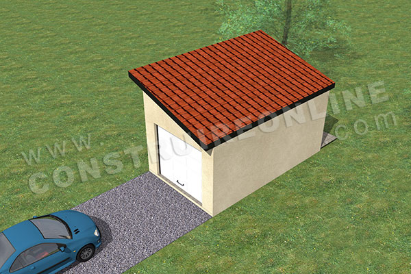 plan garage simple monopente 2