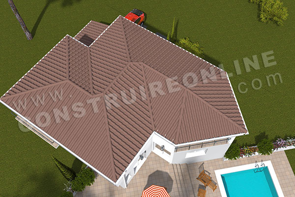 plan maison moderne piscine HALO 4