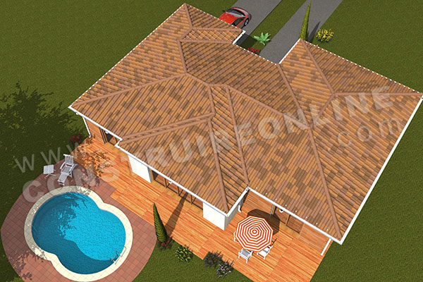plan maison avec piscine DINAR 2