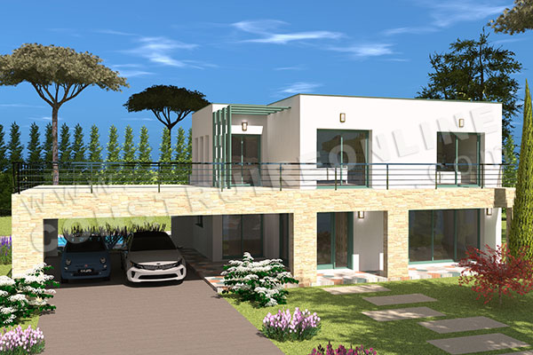 plan maison contemporaine 2