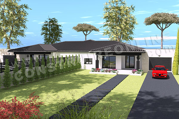 plan maison jumelee plain pied ESTEBAN 1