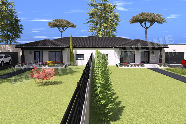 plan maison jumelee plain pied ESTEBAN 2