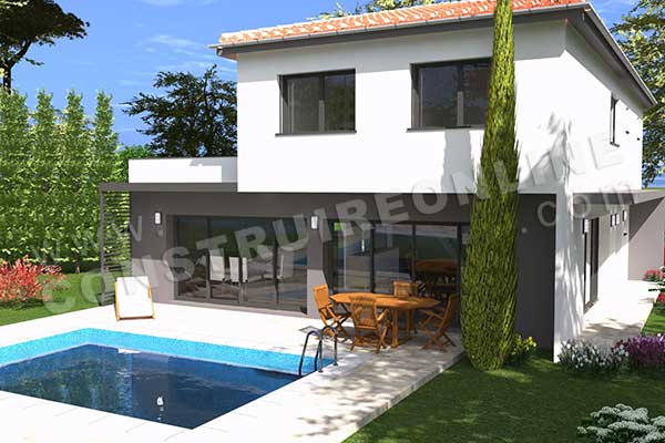 plan maison moderne etage architecte SANREMO 1jpg