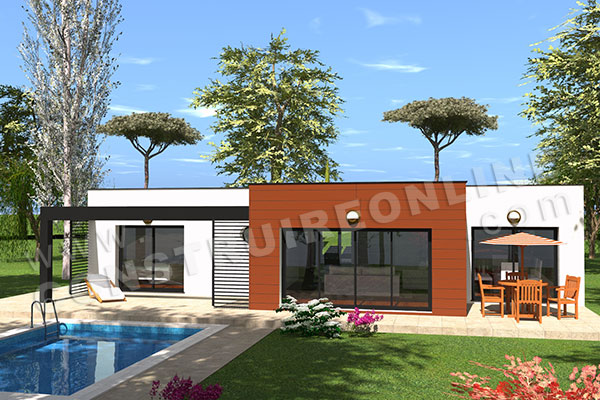plan maison contemporaine FLORILEGE 1